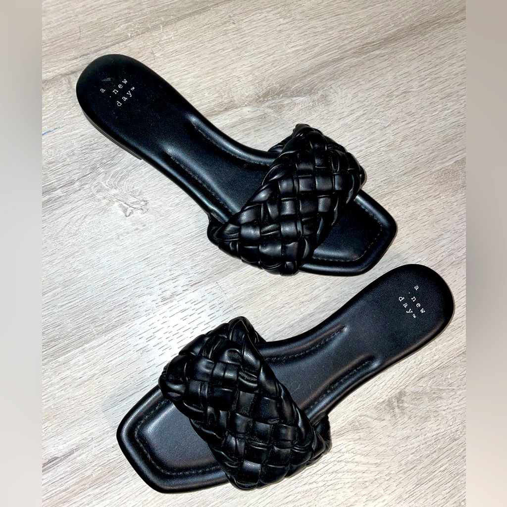 A New Day Black Women’s Carissa Slide Sandals Size 10w